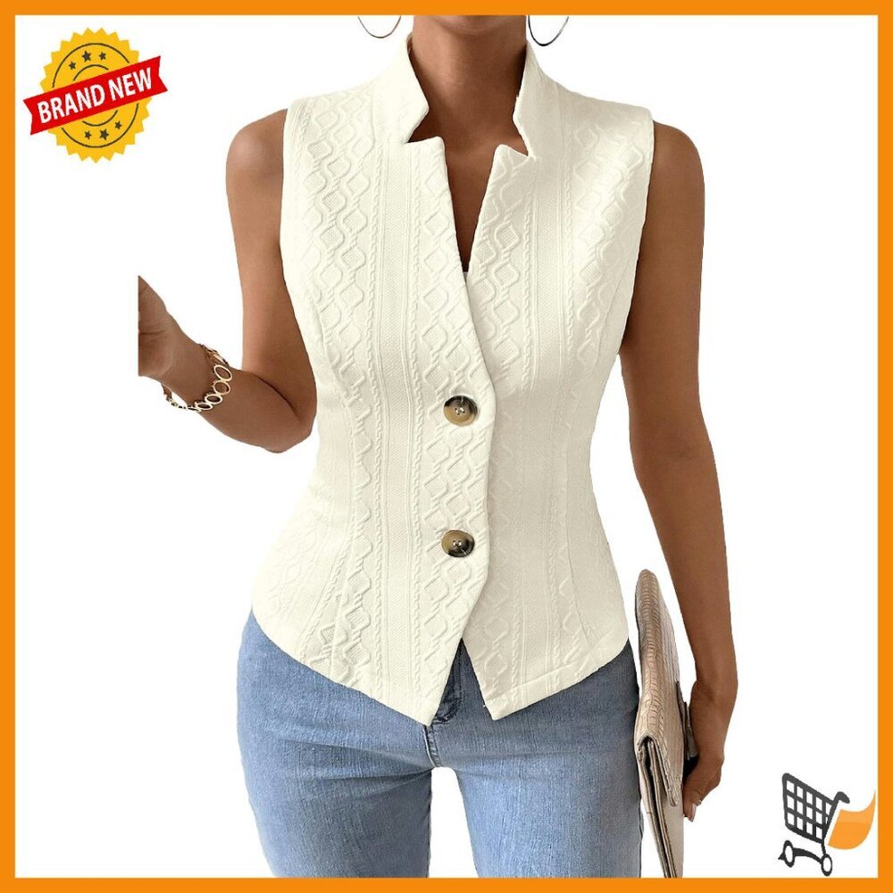 Sleeveless Knit Sweater Vest Slim Fit Fully Lined Office Casual
